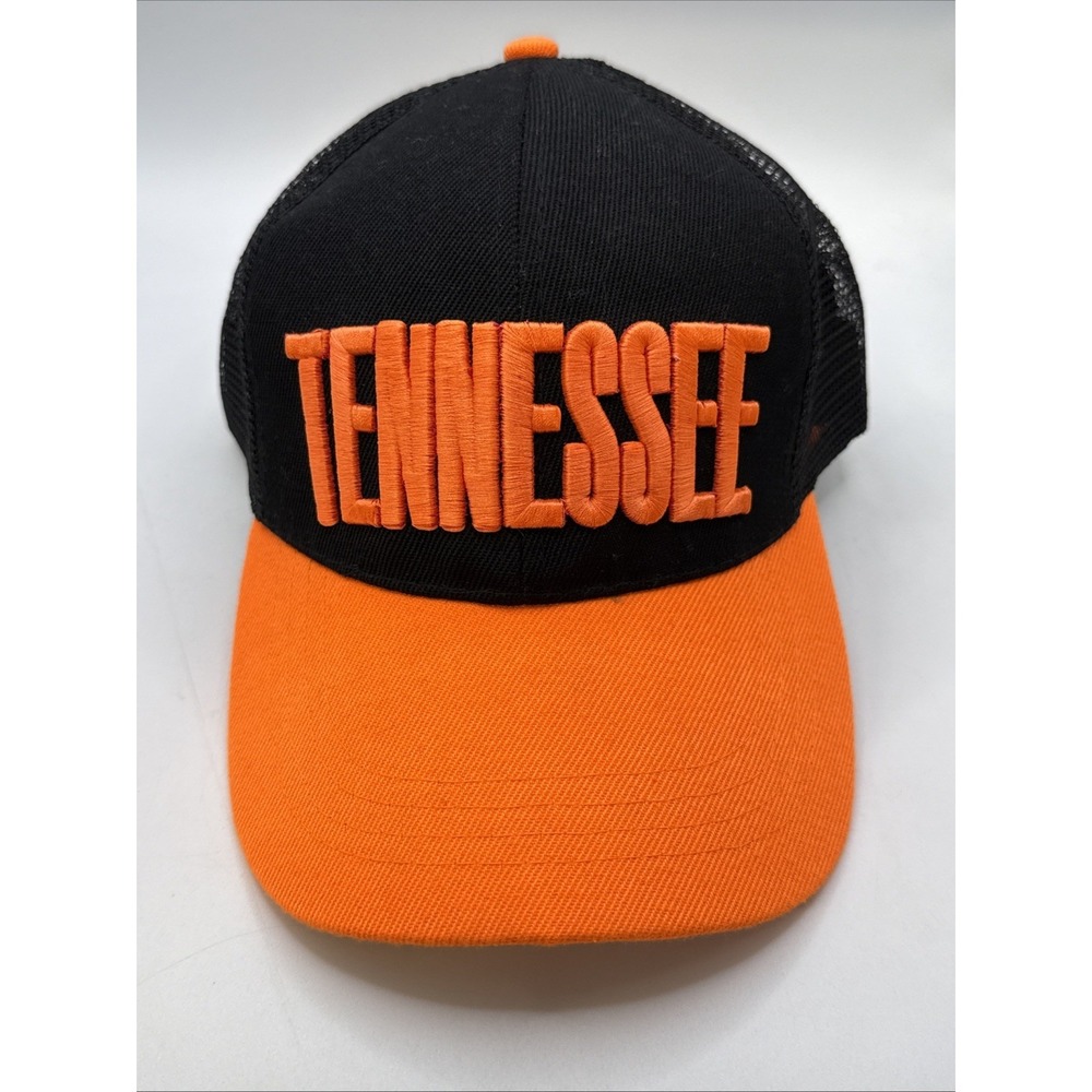 Tennessee Baseball Cap Hat Orange Black Tennessee Spell Out Adjustable Acrylic